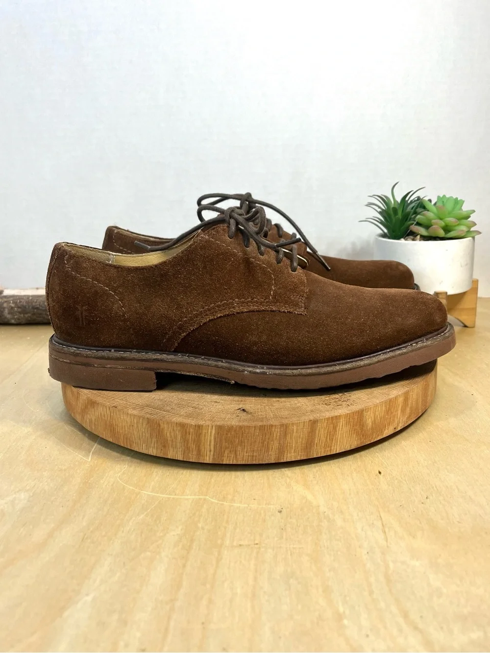 Vintage Frye Brown Suede Oxford Shoes Made in Mexico – Men's Size 8.5D – Preppy
